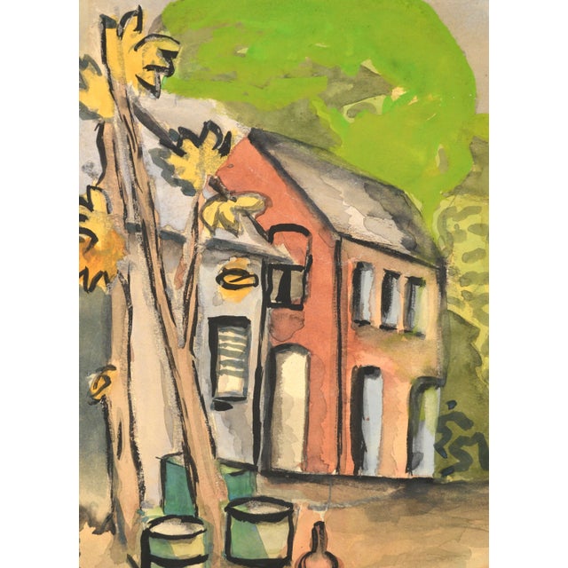 American Mid 20th Century Oakland Industrial Landscape Watercolor Painting by Polly Wagener For Sale - Image 3 of 11