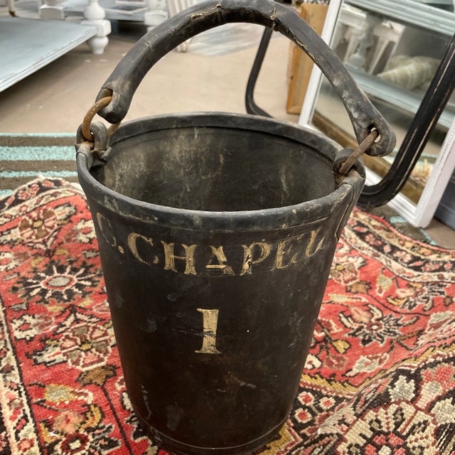 This is an amazing piece of Americana… Circa 1850’s authentic antique leather water bucket with original handle and...