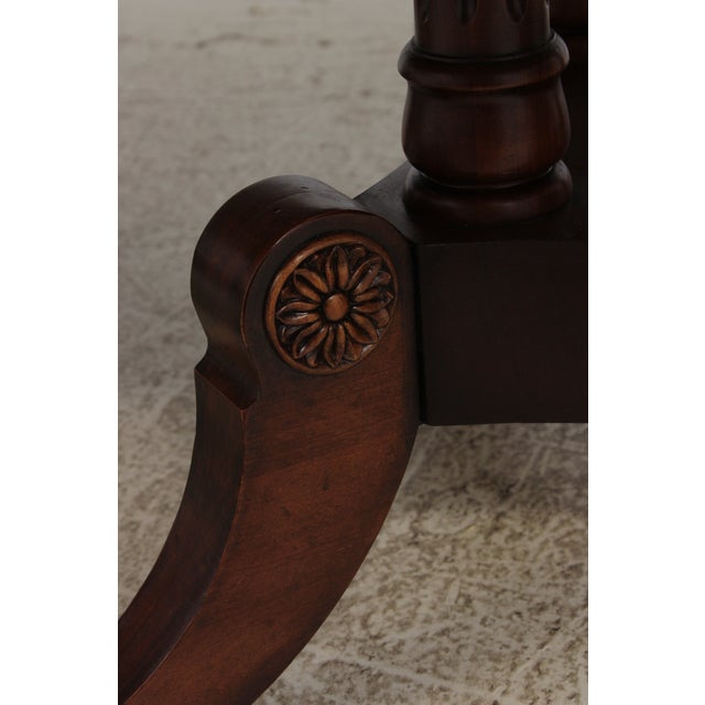 Henredon Mahogany Double Pedestal Inlaid Dining Table For Sale - Image 16 of 17