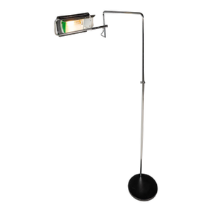 1960s Mid-Century Modern Industrial Omi "Eyeshade" Adjustable Floor Lamp W/ Swingarm Light by George Nelson for Koch & Lowy