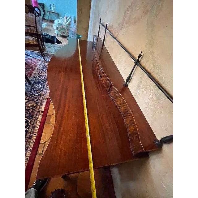 1950s Superb Quality Federal Style Large Mahogany Baker Server 78 Long Brass Gallery. For Sale In West Palm - Image 6 of 6