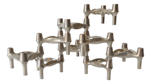 Vintage Modular Metal Candleholders by Stoff Nagel, 1970s, Set of 9