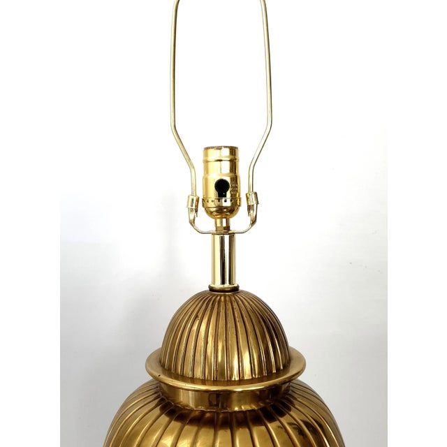 Brass Lamp Ginger Jar Brass For Sale - Image 8 of 13
