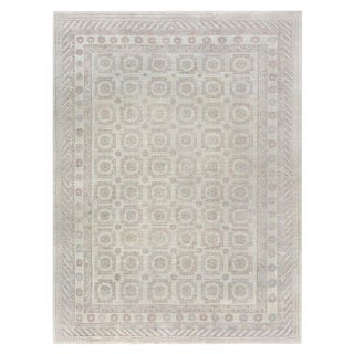 Modern Large Samarkand Style Geometric Rug in Soft Neutrals by Doris Leslie Blau For Sale