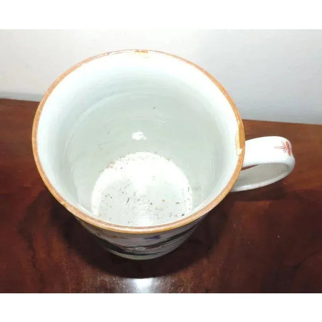 White 18th Century Chinese Porcelain Famille Rose Palette Tankard Mug For Sale - Image 8 of 11