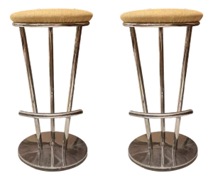 Vintage Chrome Bar Stools, 1980, Set of 2