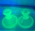 Vintage Green Uranium Glass Candlestick Holders Pair 1930s Depression Glass For Sale - Image 10 of 12