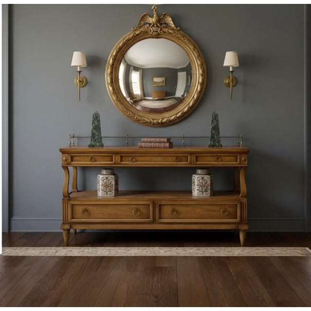 Wood Mid-Century Carved Mahogany Neo-Classical Style Credenza / Sideboard / Bar For Sale - Image 7 of 7