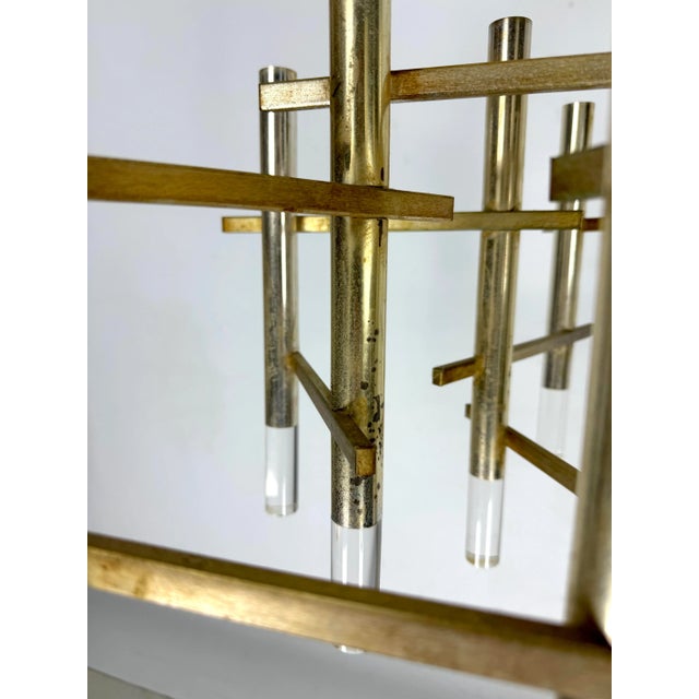 Mid-Century Modern Nine Lights Chandelier in Gilded Chrome by Sciolari, 1960s For Sale - Image 3 of 12