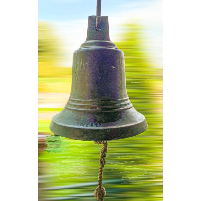 Antique French Bronze Bell with Clapper For Sale - Image 6 of 12