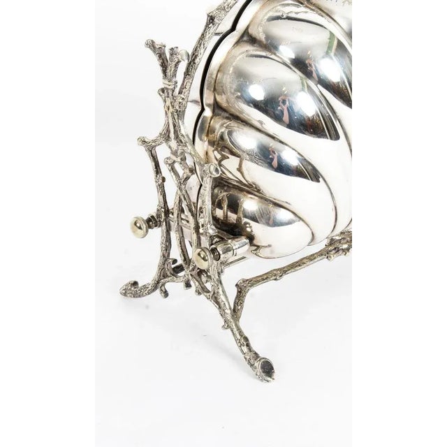 Antique Victorian Silver-Plated Shell Biscuit Box from Fenton Brothers, 19th Century For Sale - Image 4 of 15