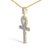 Haus of Brilliance Men's 10K Yellow Gold 1.00 Cttw Diamond Ankh Cross Pendant Necklace For Sale - Image 4 of 4