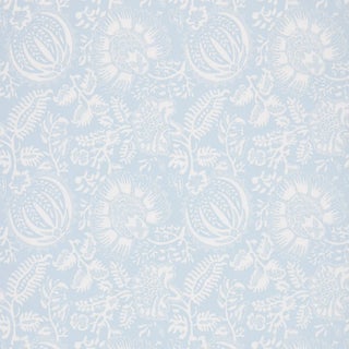 SAMPLE - Schumacher Pomegranate Print Wallpaper In Sky For Sale