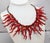 1980s Vintage 1980s Signed Sharra Pagano Italy Silvertone Faux-Coral & Black Beaded Collar Necklace For Sale - Image 5 of 7