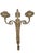 French Vintage Brass Louis XVI-Style Wall Candle Sconces With Ruby Glass Cups - Pair For Sale - Image 3 of 5