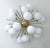 Fabio Ltd 21st Century Mezzo Satin Brass Glossy White Murano Flush Mount by Fabio LTD For Sale - Image 4 of 8