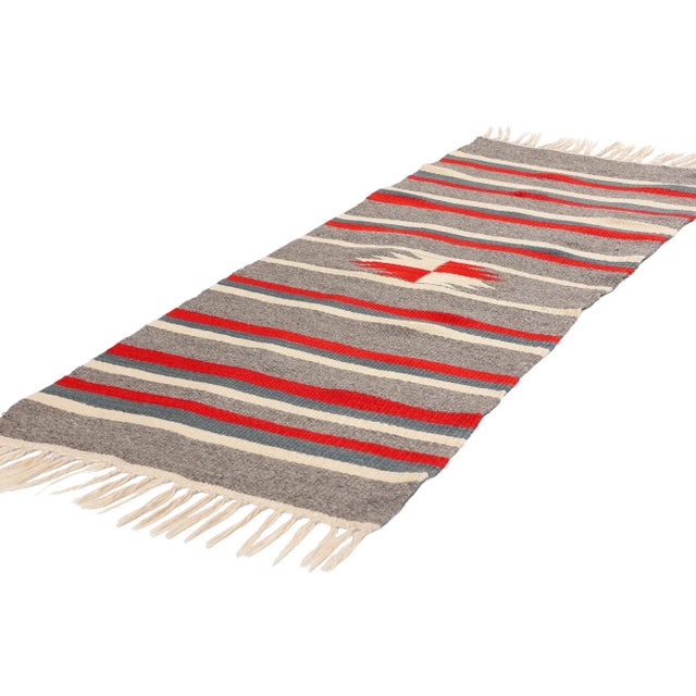 78791 Vintage Rio Grande Chimayo Banded Blanket, 02'00 x 05'00. Rio Grande Chimayo banded blankets are traditional woven...