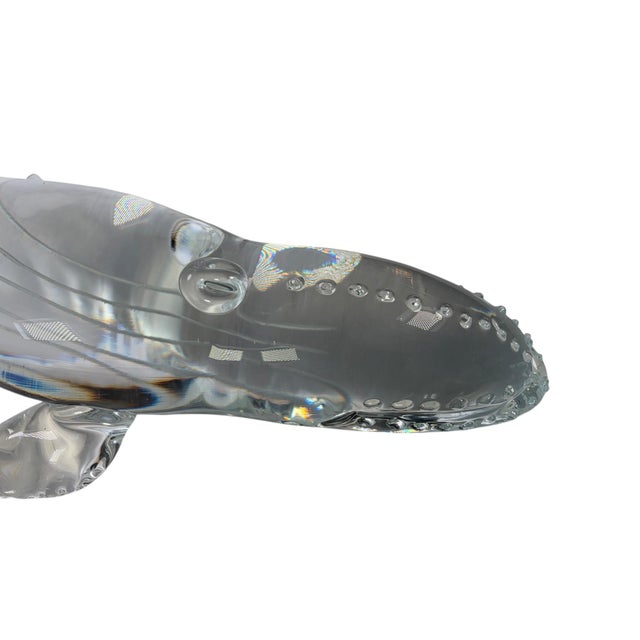 Mid 20th Century Large Vintage Crystal Whale Sculpture For Sale - Image 5 of 15