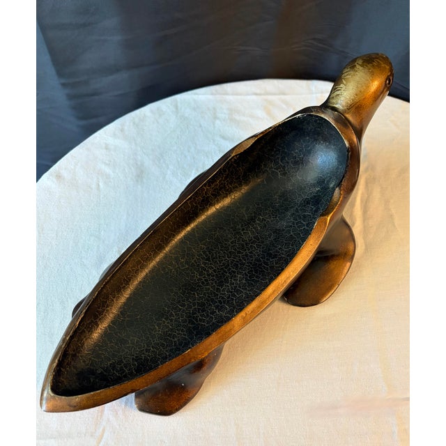Wood Late 20th Century Carolyn Kinder Collection Ironwood Sea Turtle Box – Hand Carved Coastal Sculpture With Removable Lid For Sale - Image 7 of 9
