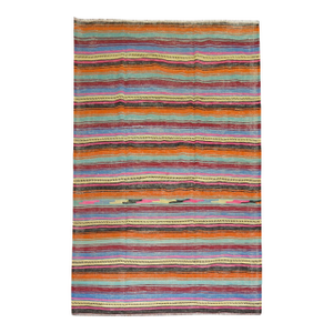 Zabihi Collection Striped Turkish Kilim