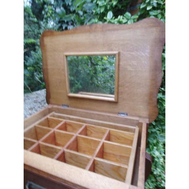 Antique France Art Nouveau Dressing Table in Oak, 1890s For Sale - Image 12 of 15