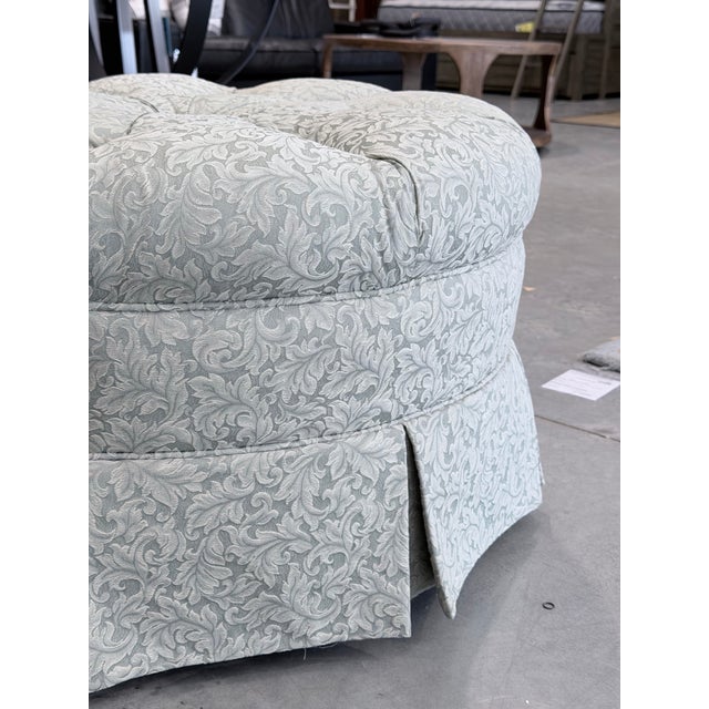 Beachley Tufted Barrel-Back Swivel Chairs With Matching Ottoman For Sale - Image 10 of 12