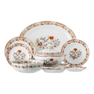 Porcelain Magnolia Dinner Service from Vista Alegre, Set of 61 For Sale