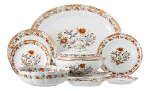 Porcelain Magnolia Dinner Service from Vista Alegre, Set of 61