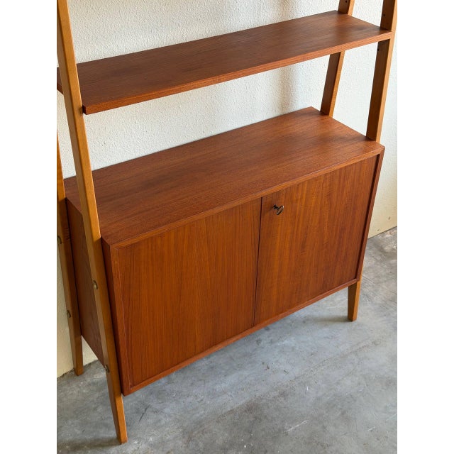 1960s Swedish Teak Wall Unit in Style of Gillis Lundgren Mid Century Modern Bookcase Cabinet 1960s For Sale - Image 5 of 10