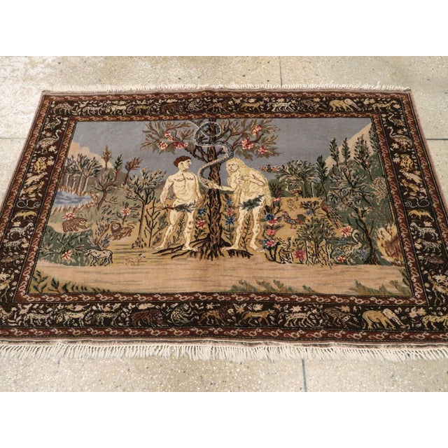 Rustic Galerie Shabab Collection Mid-20th Century Turkish Sivas Pictorial Rug For Sale - Image 3 of 8