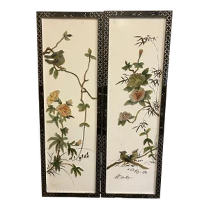 Vintage Chinese Wall Hanging Screens - Pair -2