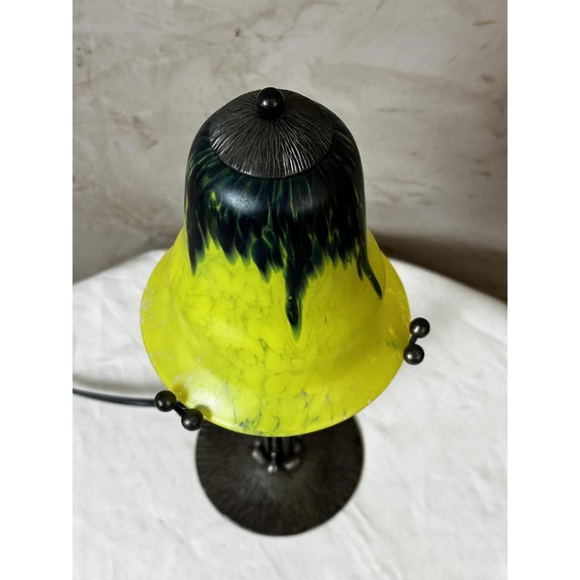 Art Deco Table Lamp in Frosted Glass, 1930s For Sale - Image 6 of 16
