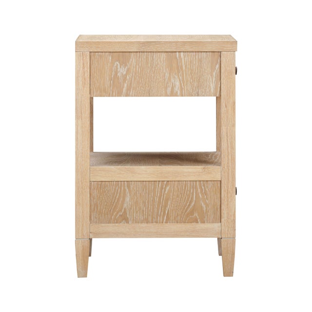 2020s Bristol Park Whitewashed Oak Wood Open Nightstand For Sale - Image 5 of 9