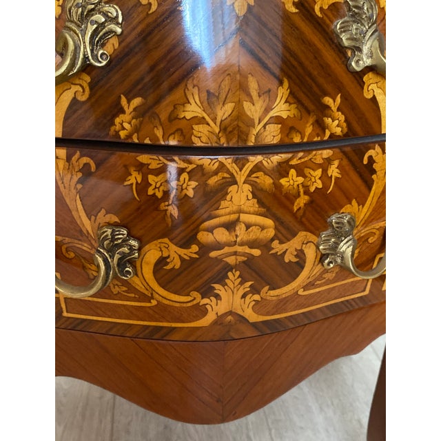 Wood Mid 20th Century Italian Inlaid Bedside Table For Sale - Image 7 of 12