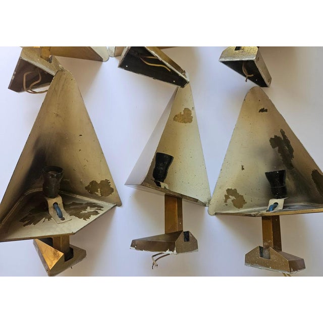 1970s Mid-Century Brass Wall Lamps, Germany, 1970s, Set of 6 For Sale - Image 5 of 17