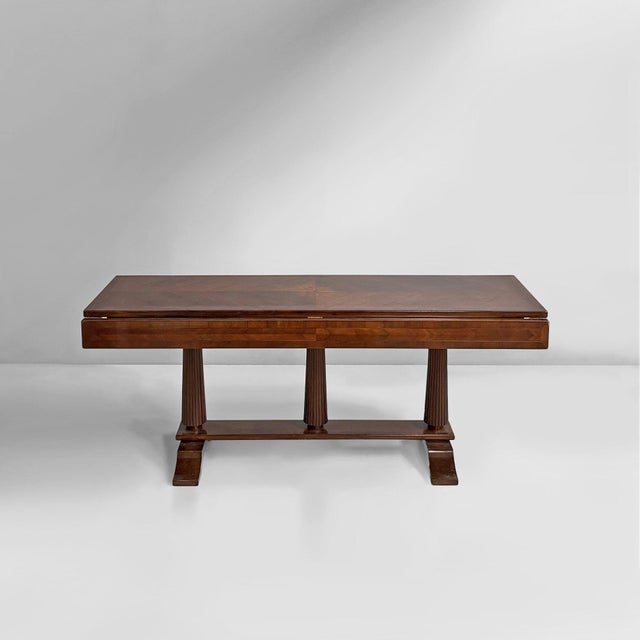 Vintage Italian Art Deco Extendable Wooden Console Table, 1970s For Sale - Image 4 of 15