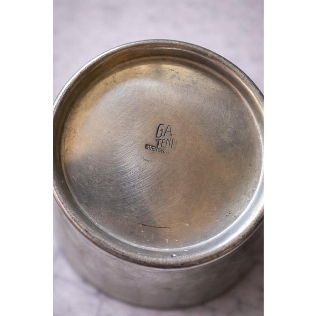 Silver Mid-Century Swedish Pewter Pitcher Vase attributed to Guldsmedsaktiebolaget, 1950s For Sale - Image 8 of 9