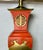 Stunning Vintage Chinoiserie Double Happiness Burnt Orange and Parcel Gilt Tole Table Lamp - Newly Painted For Sale - Image 10 of 15