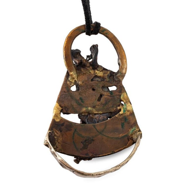 Metal Brutalist Studio Jewelry Necklace For Sale - Image 7 of 7