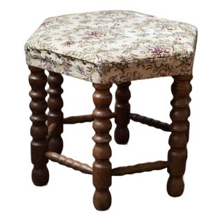 Scandinavian Beech Bobbin Stool — 1950s For Sale