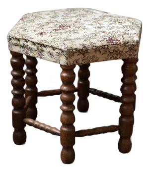 Scandinavian Beech Bobbin Stool — 1950s