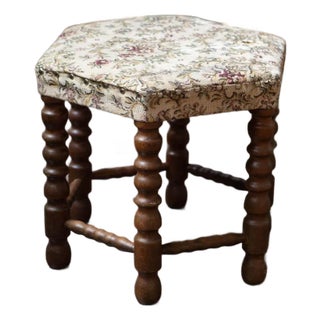 Scandinavian Beech Bobbin Stool, Circa 1950s For Sale