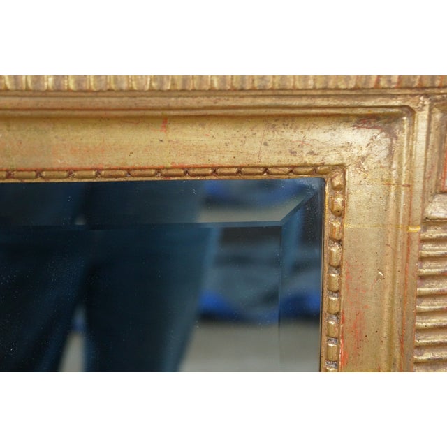 Vintage French Louis XVI Neoclassical Gilt Wall Hanging Mirror Mirror Fair 56" For Sale - Image 11 of 16