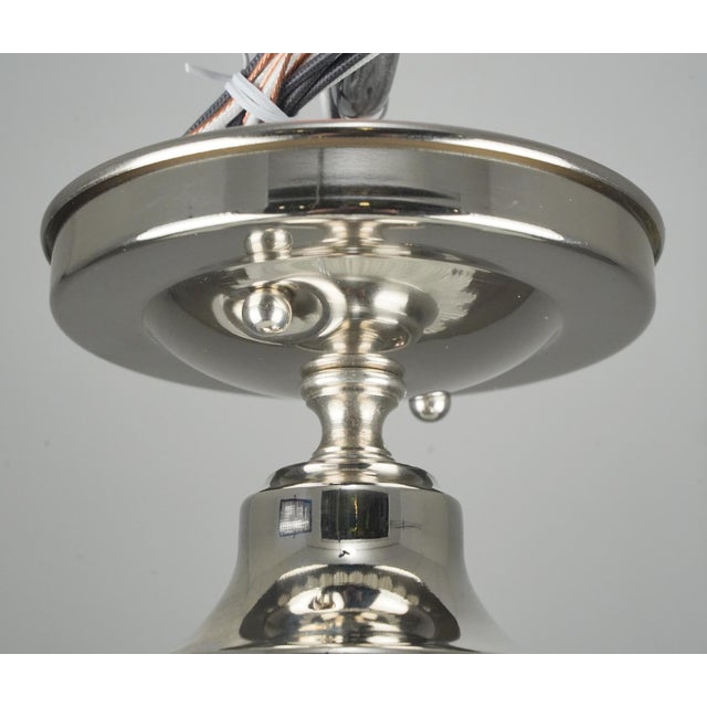 Transparent Mid 20th Century Art Deco Starburst Glass Chrome Semi Flush Mount Light For Sale - Image 8 of 10