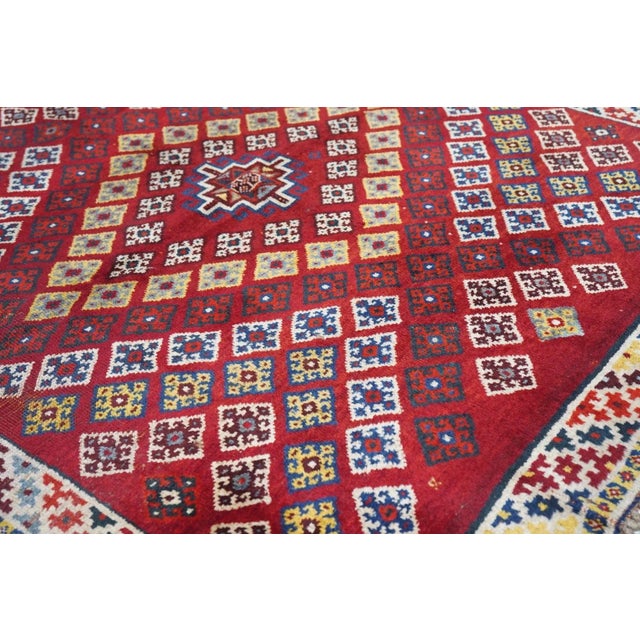 Fine Antique Persian Qashqai Wool Rug 4'6'' X 5'3'' For Sale - Image 4 of 10