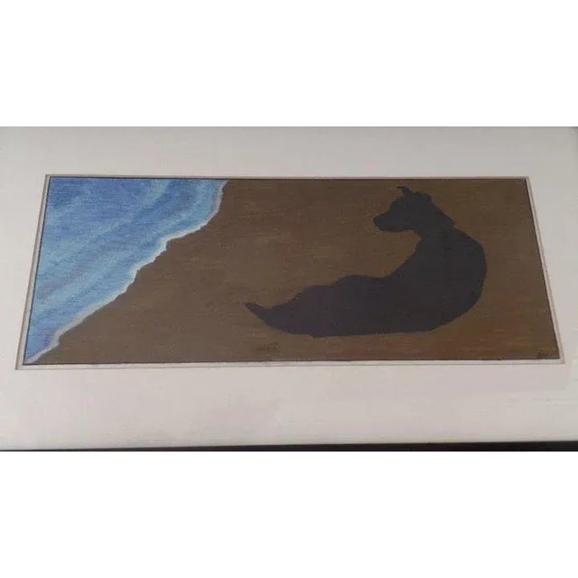 Traditional 1998 "Dog by the Water" Painting by Andrew Woodward, Framed For Sale - Image 3 of 10