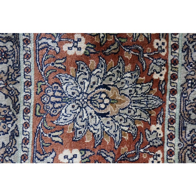 Vintage Indian Wool Handwoven Geometric Floral Medallion Area Rug Carpet 9 X 13' For Sale - Image 12 of 13