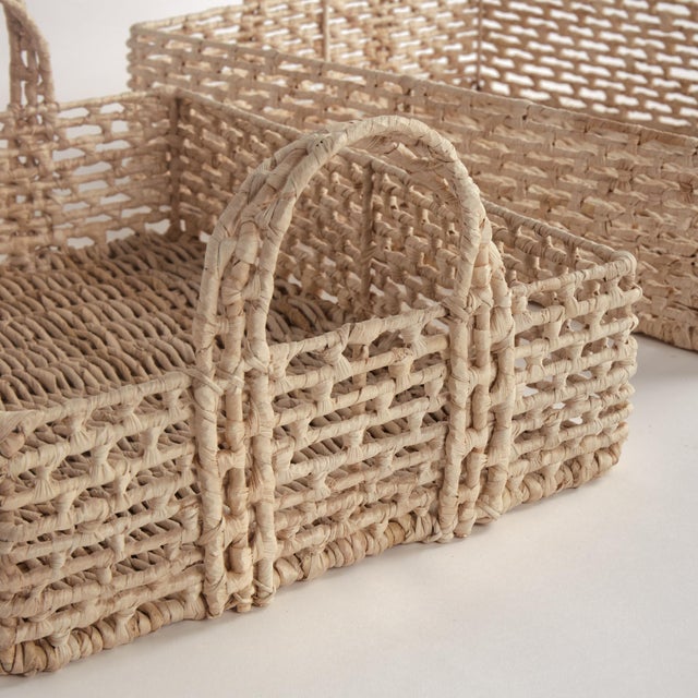Kenneth Ludwig Chicago Juliet Abaca Nesting Rectangular Trays, Set Of 2 For Sale - Image 4 of 7