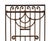 Antique Italian wrought iron decorative panel featuring repeating scrolls, "S" curves, and central heart-shaped filigree....
