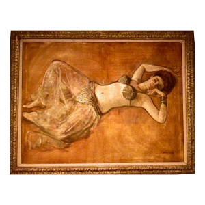 1960's Belly Dancer-Oil on Canvas-"Morocco"- Custom Framed & Signed